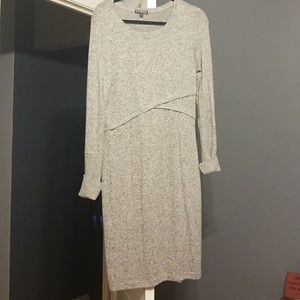 Express grey to the knee dress